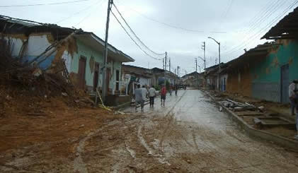 calle de Lamas despues del terremoto